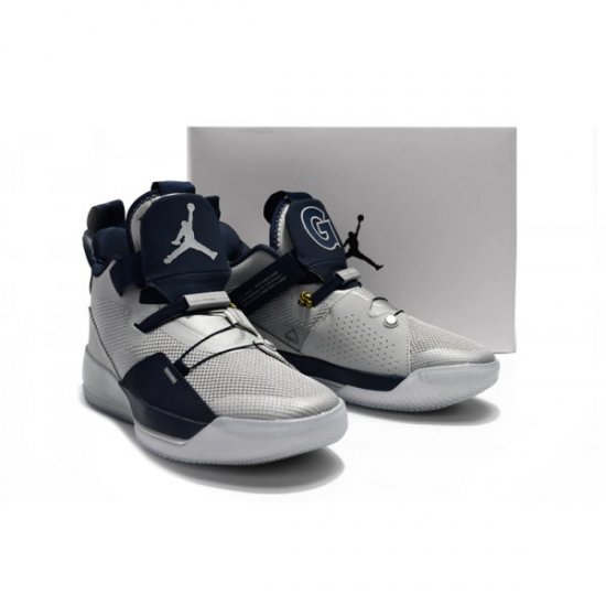 Nike Air Jordan 33 Najlacnejsie Air Jordan 33 Georgetown Hoyas PE Panske Siva Namornicka Modra Modre